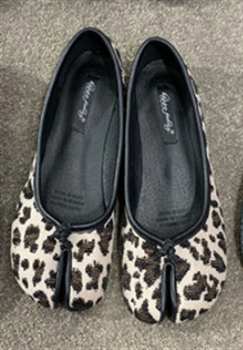 Chaussures Tabi Style Japonais Cuir - Mocassins Fendus Mary Jane Ballerine