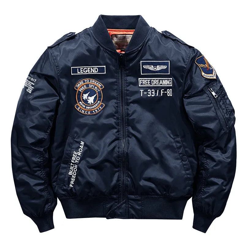 Blouson Aviateur Hip Hop Homme - Baseball Chaud Pilote Moto Militaire MA-1 Haute Qualité
