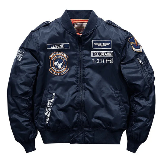 Blouson Aviateur Hip Hop Homme - Baseball Chaud Pilote Moto Militaire MA-1 Haute Qualité