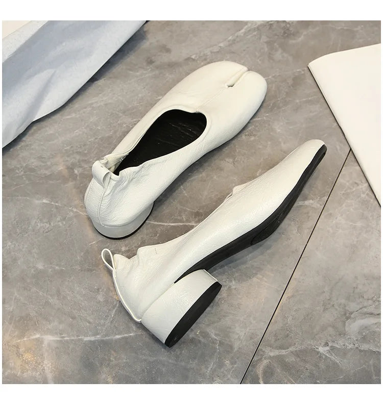 Chaussures Tabi Ninja Femme 3cm Talon - Ballet Souples Mocassins Décontractées