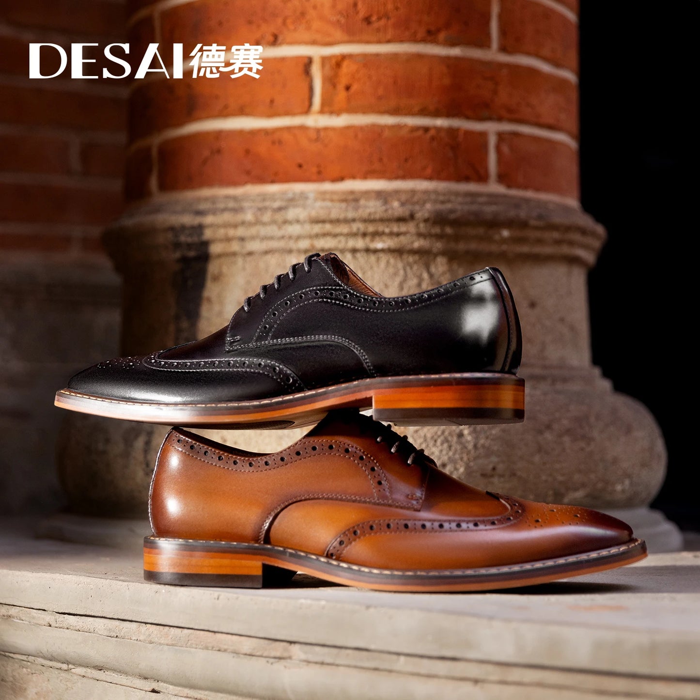 Chaussures DESAI Cuir Véritable Richelieu - Robe Affaires Gentleman Homme Cadeau