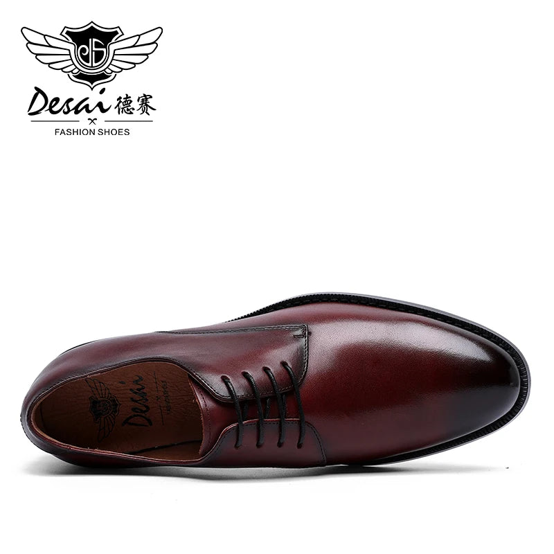 Chaussures Derby DESAI Cuir Véritable - Habillées Affaires Homme Cadeau Classique