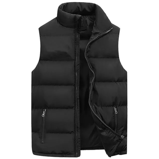 Veste Homme Col Montant Imperméable - Gilet Décontracté Fermeture Éclair Automne Hiver