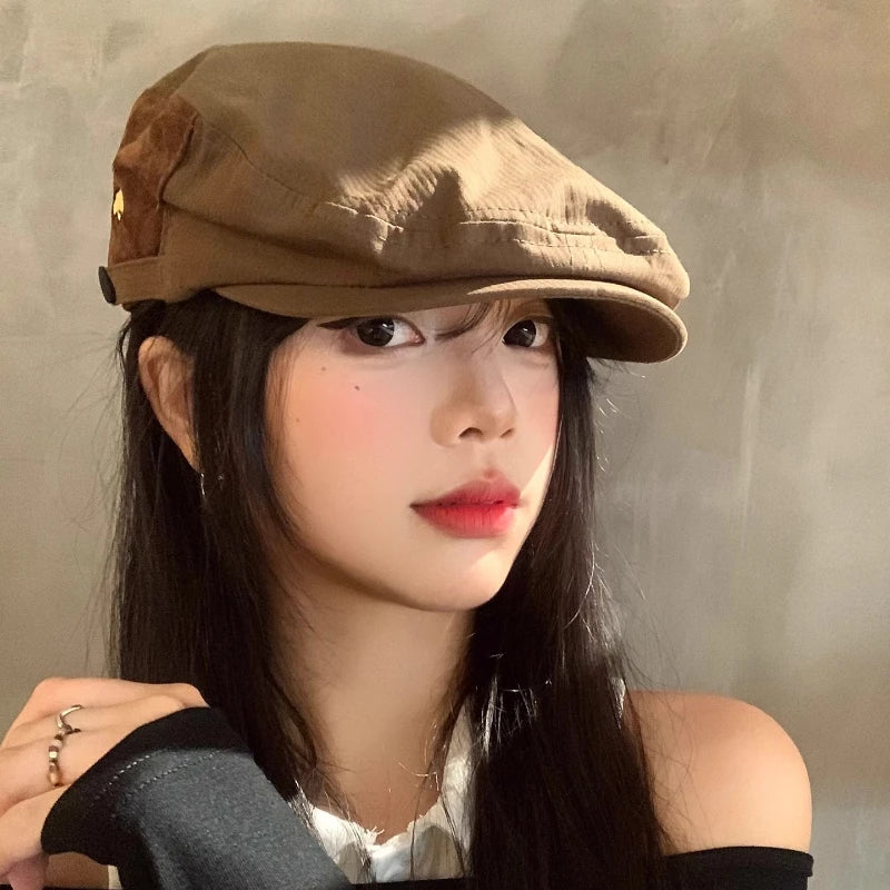 Béret Rétro Café Unisexe - Style Japonais Protection Solaire Été Automne