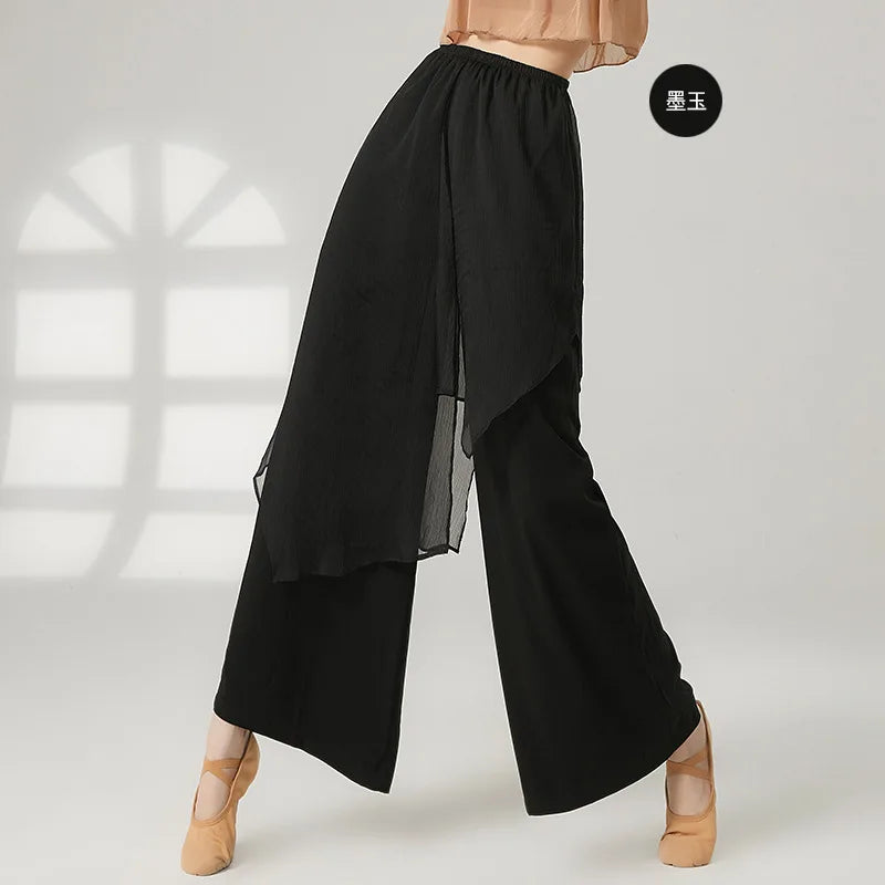 Pantalon Danse Mousseline Femme - Jambe Large Performance