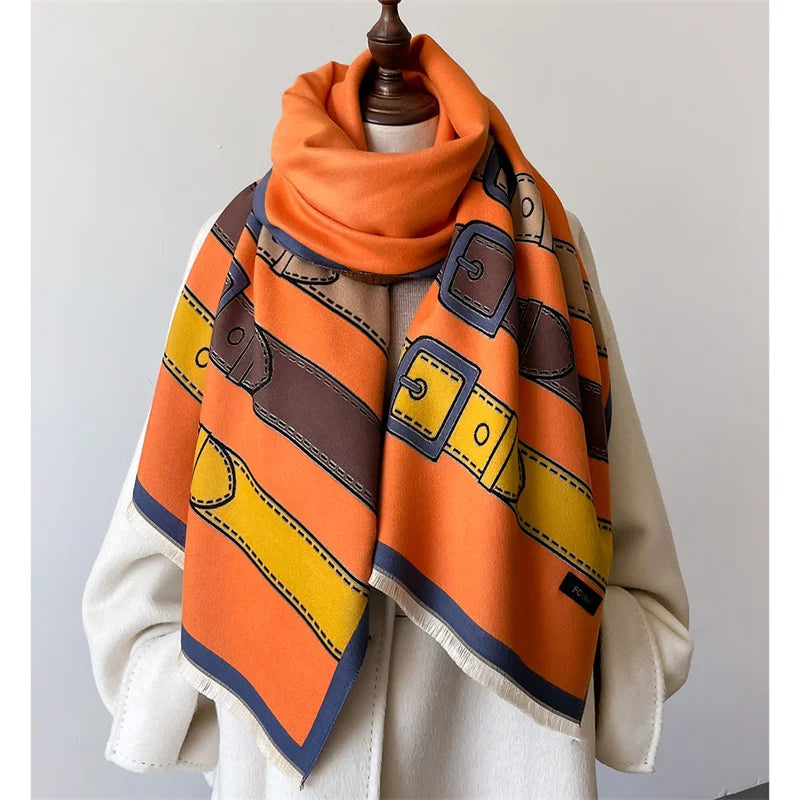 Châle Cachemire Femme Plaid - Écharpe Luxe Voyage Hiver