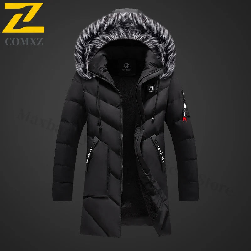 Parka Homme Hiver 2025 - Manteau Capuche Coupe-Vent Ski Voyage Neige