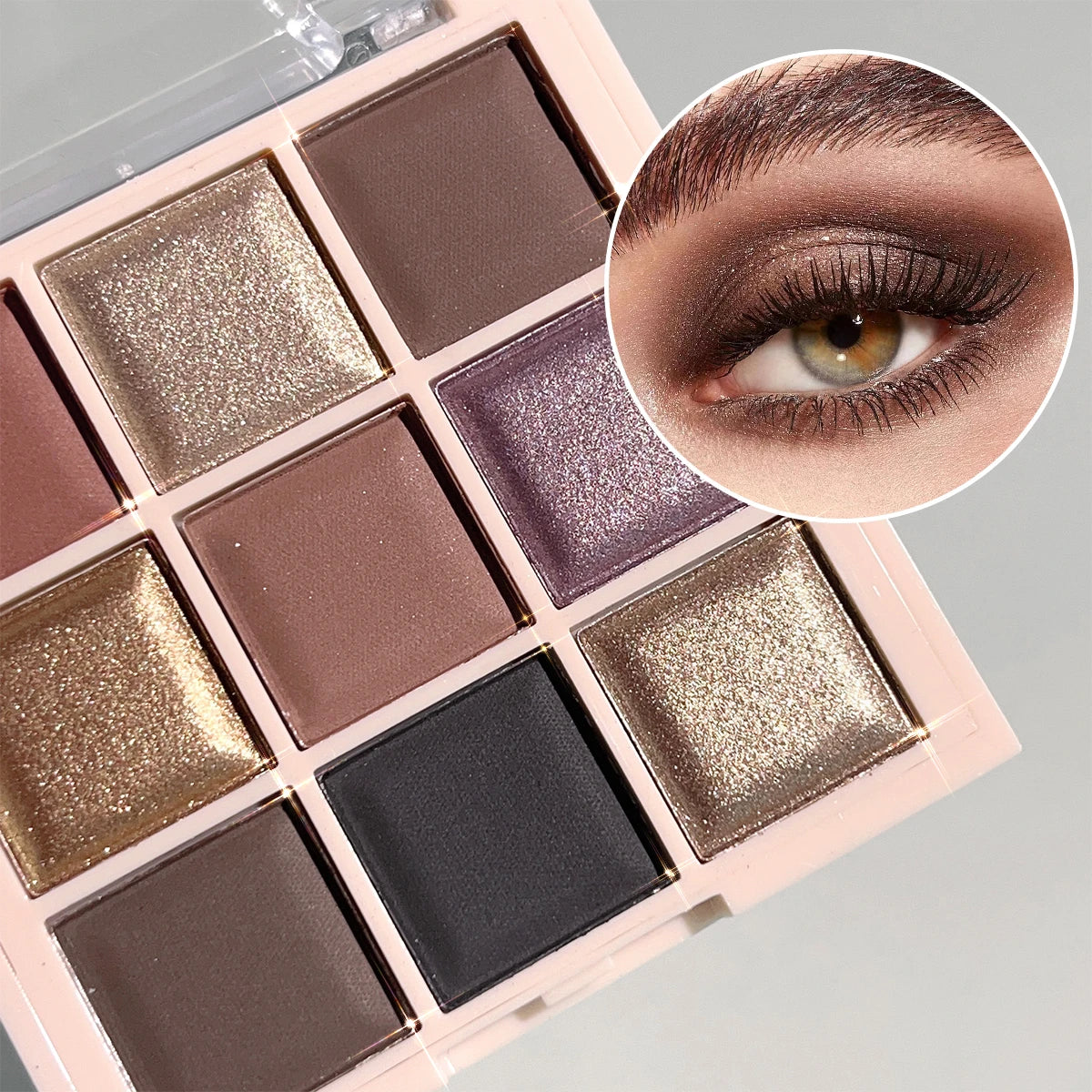 JUJU DREAM Palette Fards à Paupières 9 Couleurs - Mat Pailleté Thé au Lait