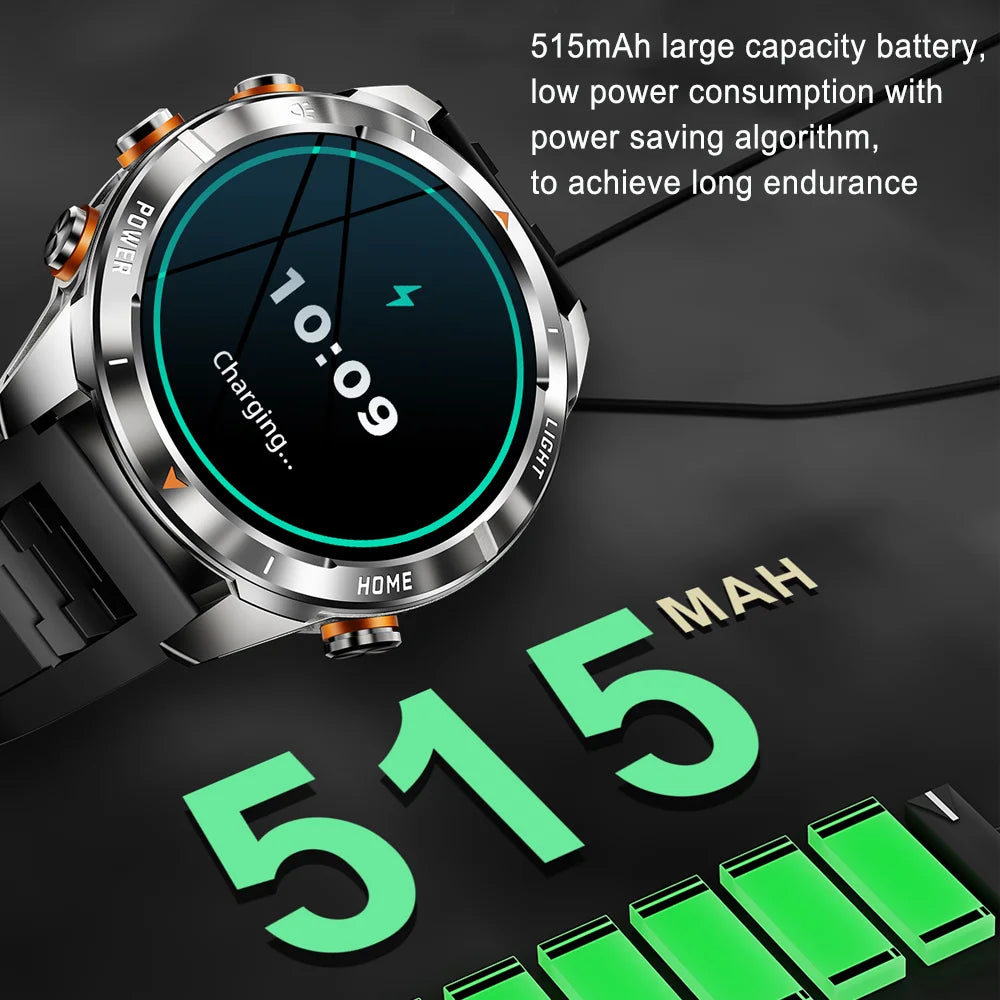 Montre Intelligente Militaire 10ATM - AMOLED 1.46" LED 515mAh Appel BT
