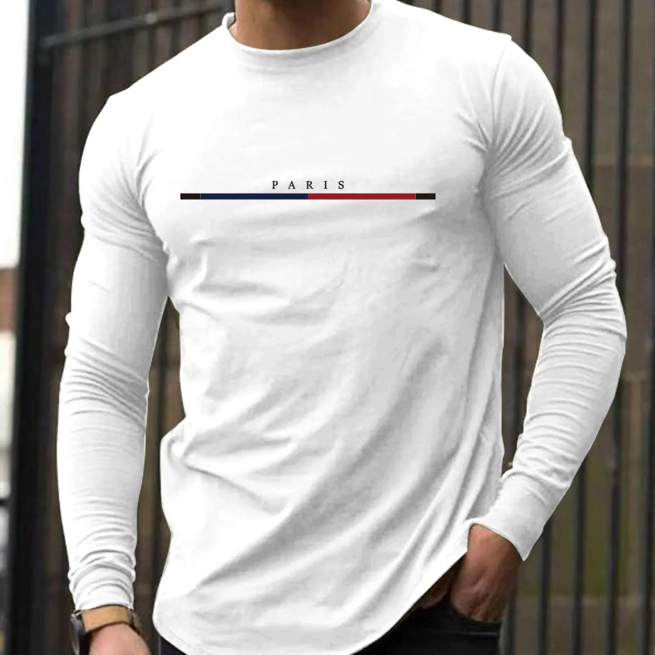 T-Shirt Homme ROME Manches Longues - 100% Coton Col Rond Ample Grande Taille