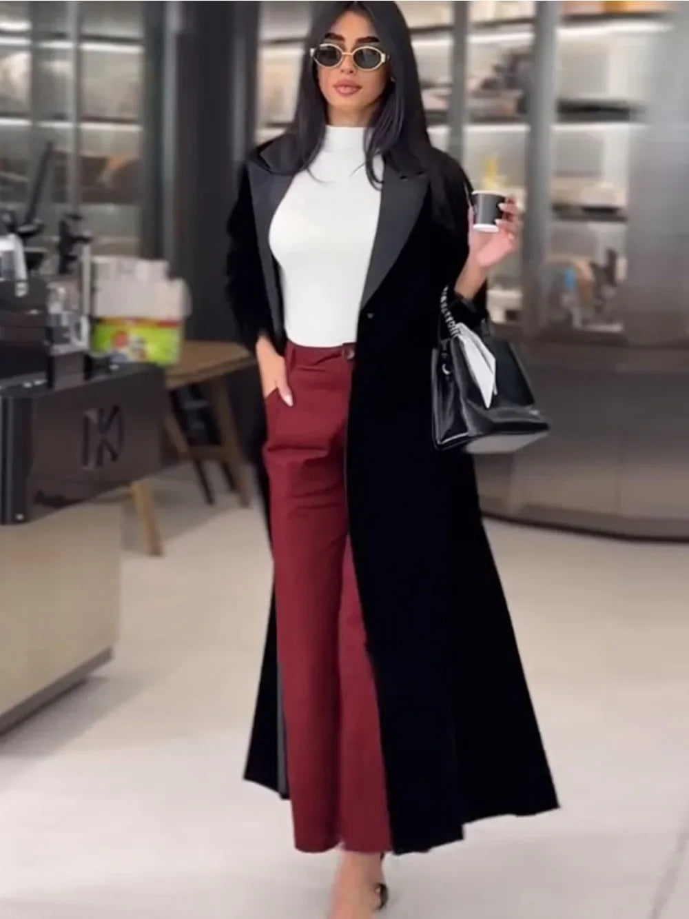 Pardessus Musulman Femme Boutonnage Simple - Abaya Eid Revers Marocain Dubaï Caftan