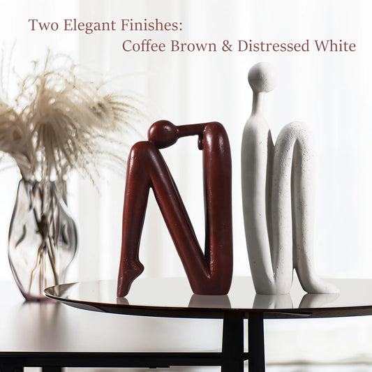 Serre-Livres Statue Penseur - Support Livres Lourds Étagère Bureau Décoration Abstraite