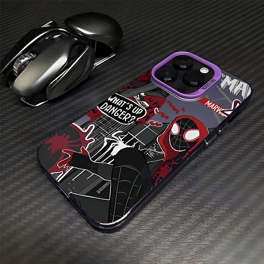 Coque iPhone Spider-Man Antichoc Mat - Protection Premium 16 15 14 13 12 11 Pro Max
