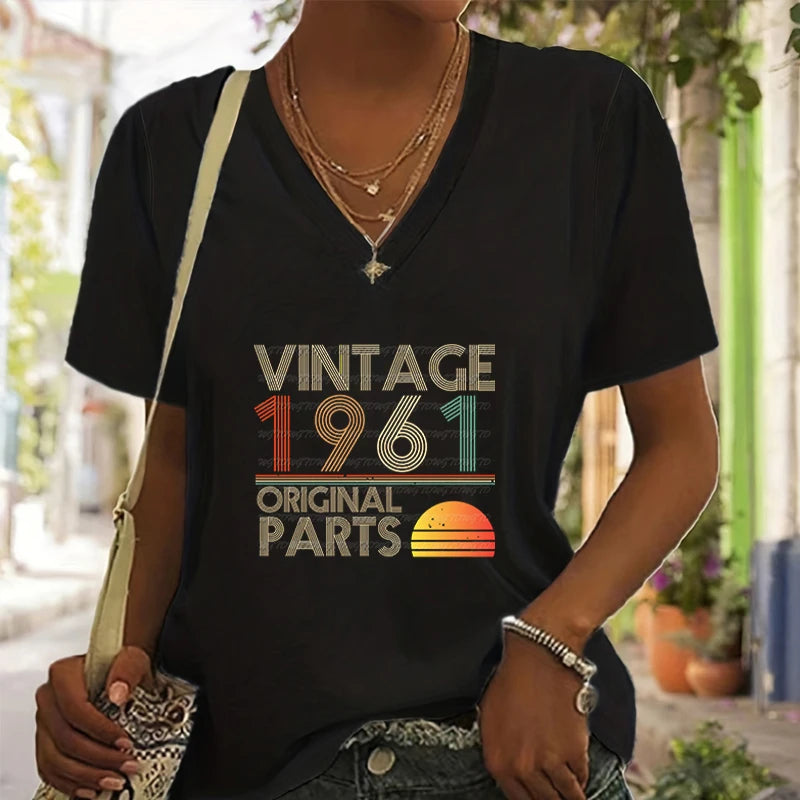 Style rétro femmes t-shirts 1965 graphique Streetwear tendance dame chemises Blouses Vintage 1960 à 1969 chemises d'anniversaire hauts décontractés