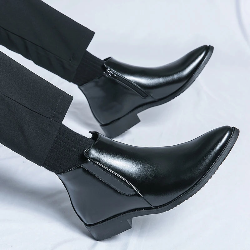Bottines Homme Élégantes Style Britannique - Cuir Premium