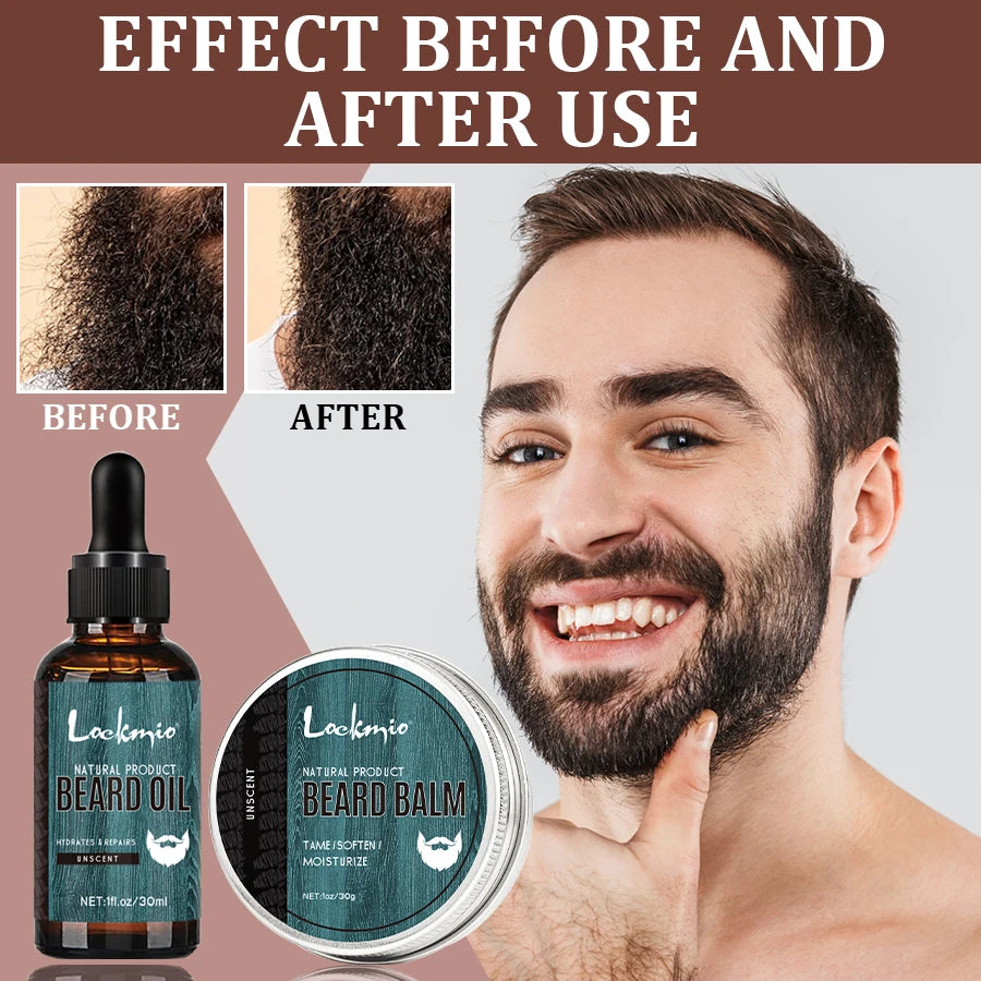 5-Piece Beard Balm Kit - Moisturizing Growth Treatment for Men