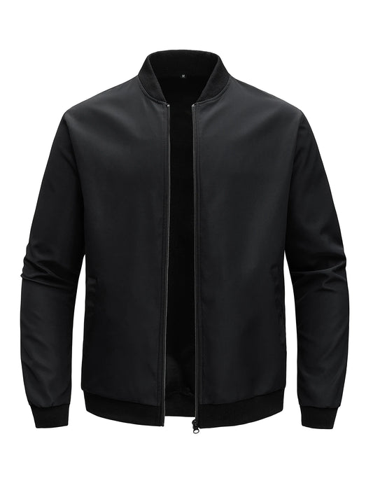 Veste Baseball Homme Printemps Automne - Blouson Court Ample Décontracté Couleur Unie 2025