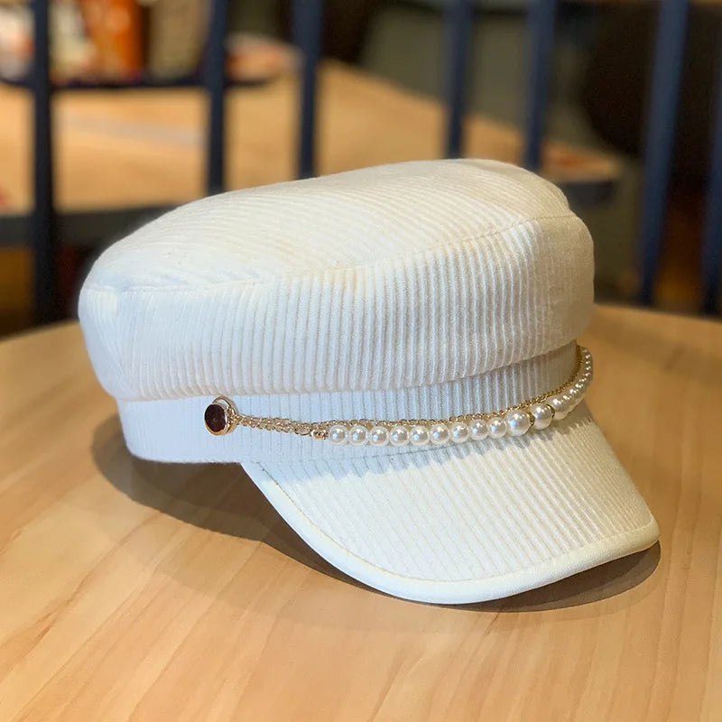 JOFlat-Béret bleu marine octogonal pour femme, chapeau de gavroche, casquettes de protection solaire, chapeau de créateur de marque, mode, automne, hiver