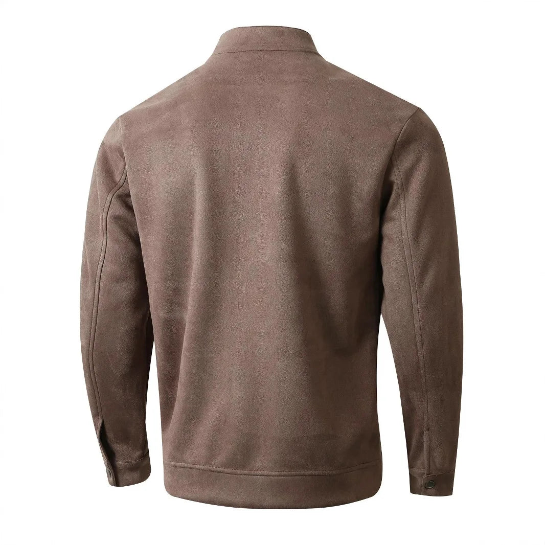 Cardigan Col Rond Homme - Coupe Ajustée Col Montant Manches Longues Automne Hiver