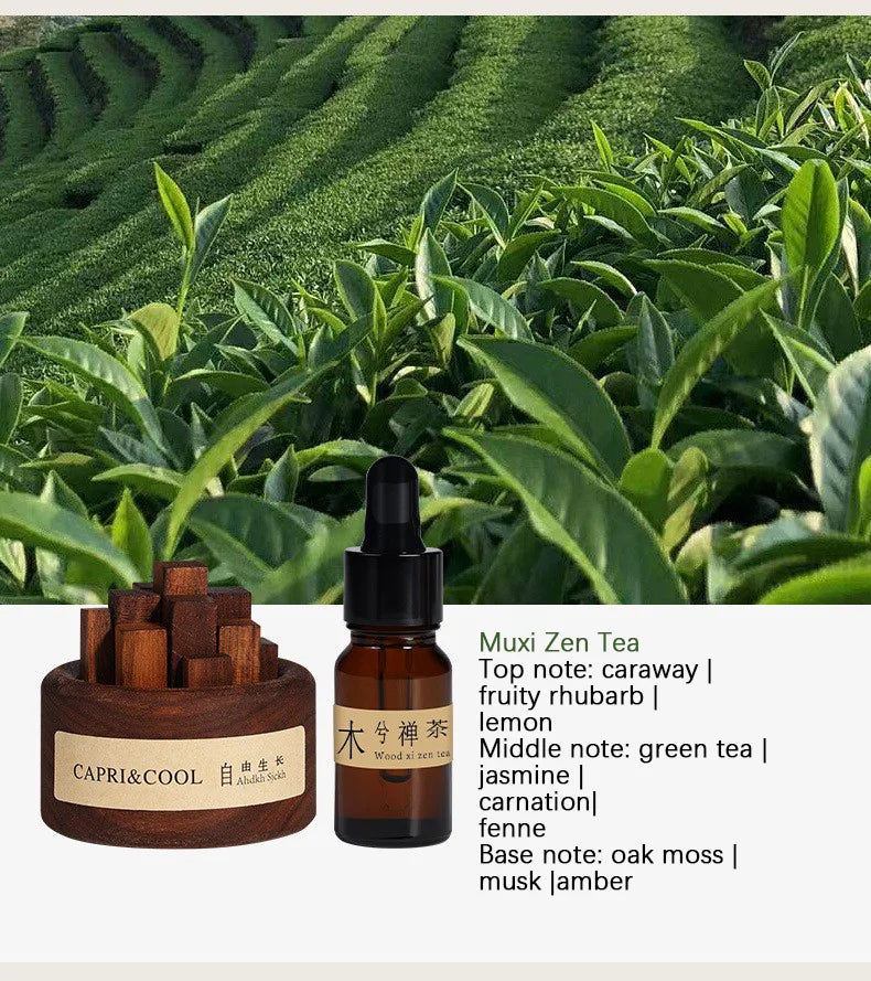 Incense Scented Natural Essential Oil Aromatherapy with Glass Dropper Black Walnut Wood Sticks Car Air Freshener Perfume