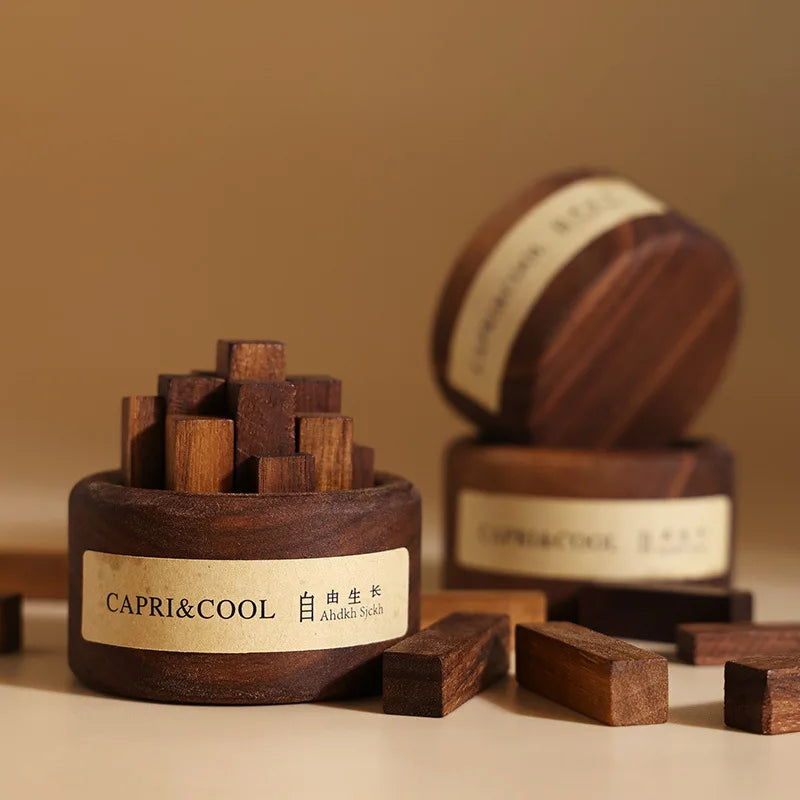 Incense Scented Natural Essential Oil Aromatherapy with Glass Dropper Black Walnut Wood Sticks Car Air Freshener Perfume