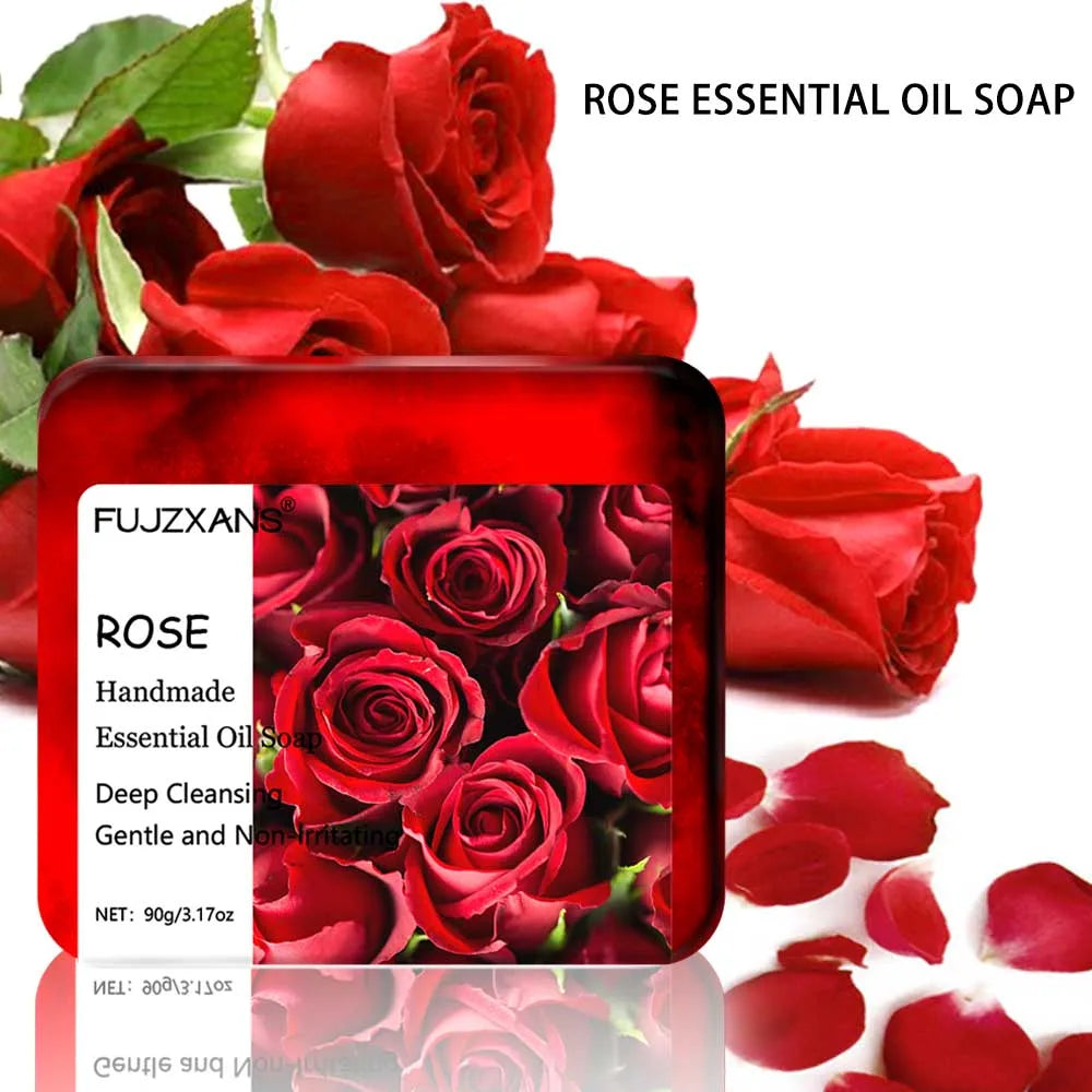 Set of 7 Handmade Soaps with Essential Oils 90g - Rose Jasmine Lavender