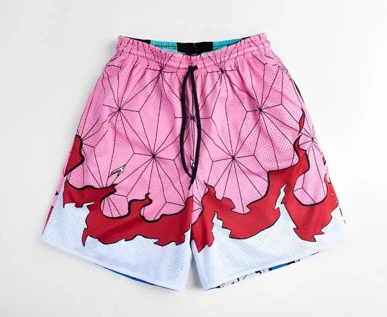 Anime Shorts décontracté és hommes femmes Manga dessin animé sport Shorts de sport Fitness impression 3D séchage rapide maille conseil Shorts été mâle