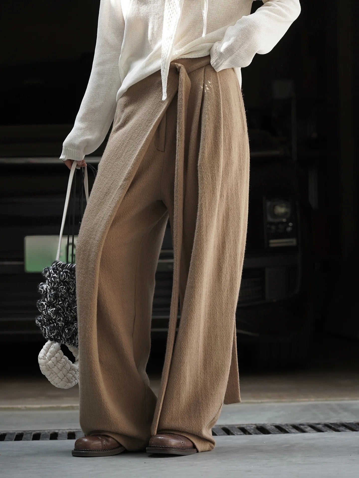 Pantalon Femme Occidental Noué - Style Léger Jambes Larges