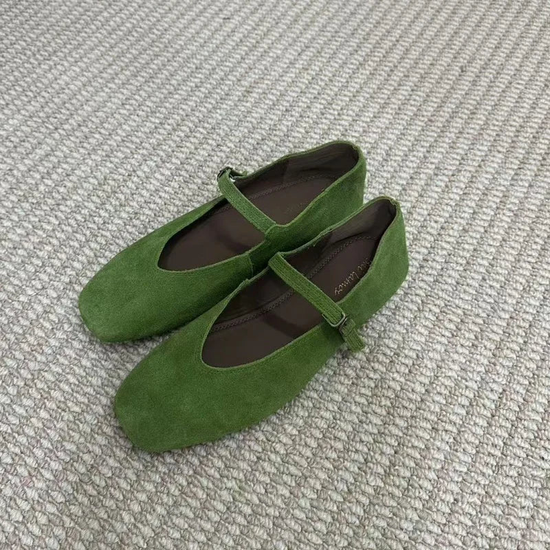 Bailamos 2024 printemps nouvelle marque femmes chaussures plates bout rond peu profond sans lacet dames chaussures de Ballet décontractées en cuir souple Eelgant chaussures habillées