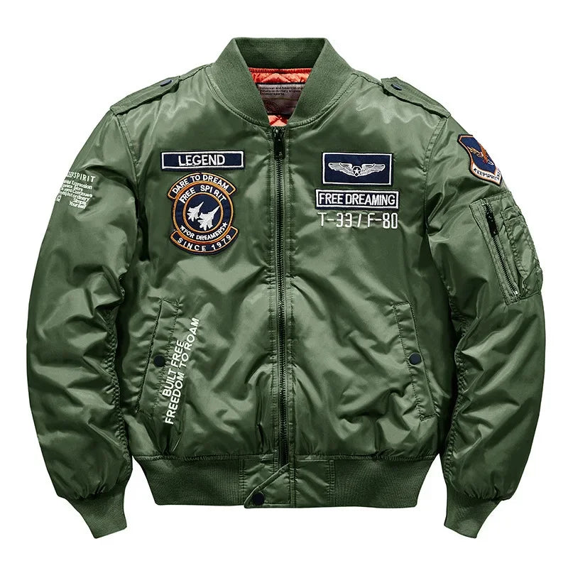 Blouson Aviateur Hip Hop Homme - Baseball Chaud Pilote Moto Militaire MA-1 Haute Qualité