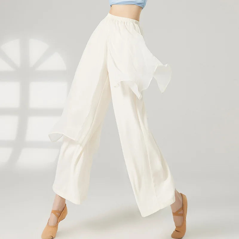 Pantalon Danse Mousseline Femme - Jambe Large Performance