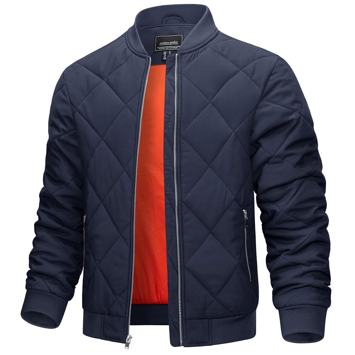 Veste Rembourrée Homme TACVASEN - Fermeture Éclair Coupe-Vent Travail Baseball Varsity Hiver