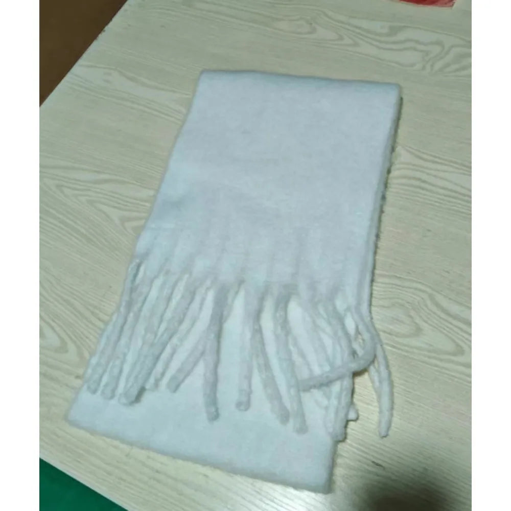 Écharpe Hiver Femme Épaisse - Grand Châle Pompons Doux