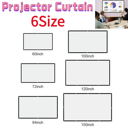 Écran Projection Portable HD 16:9 - Cinéma Maison Extérieur 60-150 Pouces