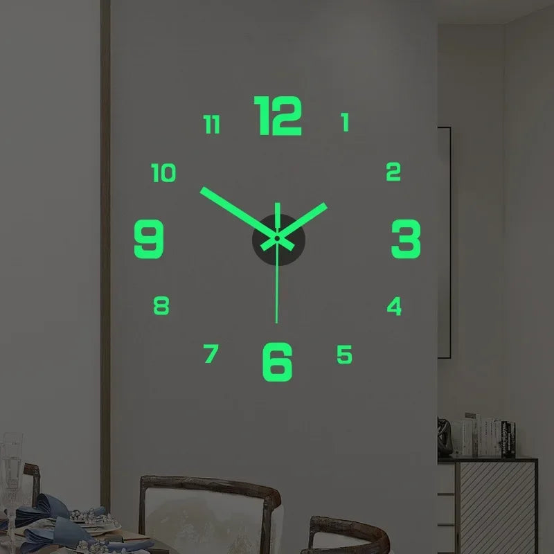 Horloge Murale LED Numérique Sans Cadre - Décoration Lumineuse Salon Chambre