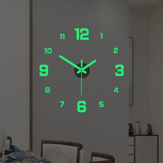 Horloge Murale LED Numérique Sans Cadre - Décoration Lumineuse Salon Chambre