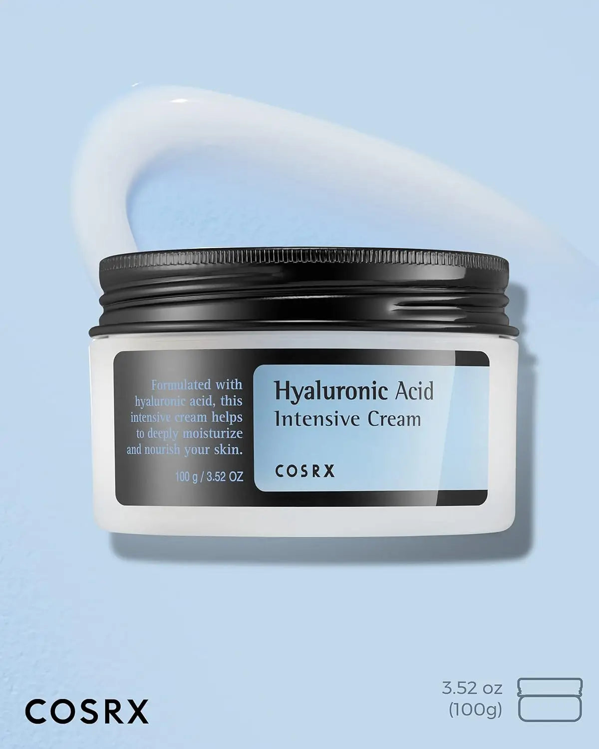 COSRX Crème Hydratante Acide Hyaluronique - Hydratation Longue Durée 100g