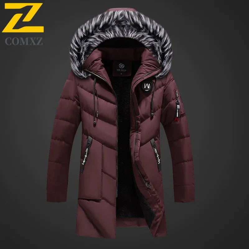 Parka Homme Hiver 2025 - Manteau Capuche Coupe-Vent Ski Voyage Neige