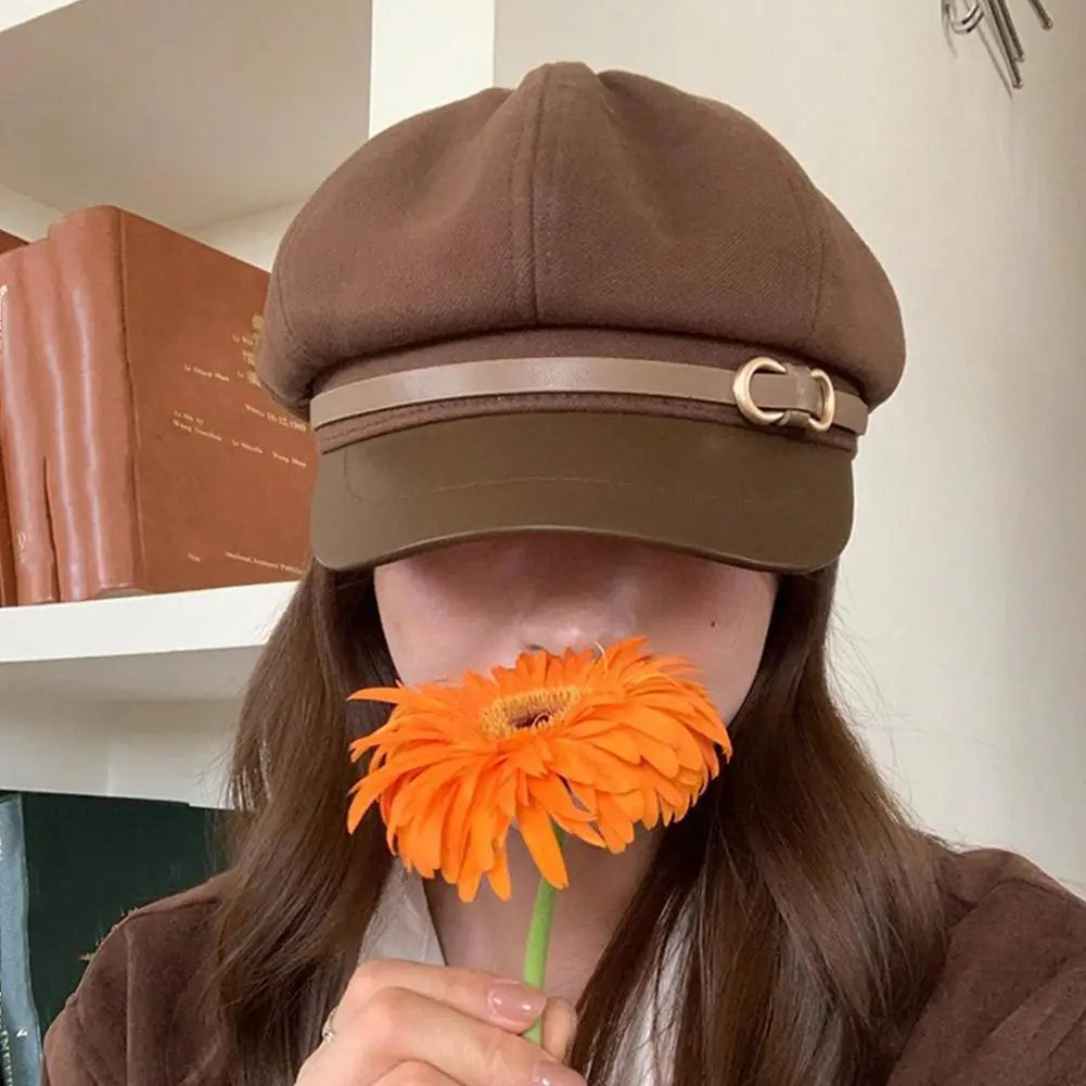 Béret Britannique Rétro Femme - Casquette Octogonale Printemps Automne