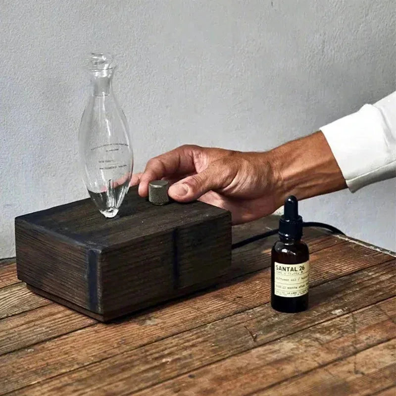 Premium Waterless Nebulizer Diffuser - Wood Glass Aromatherapy 20ml