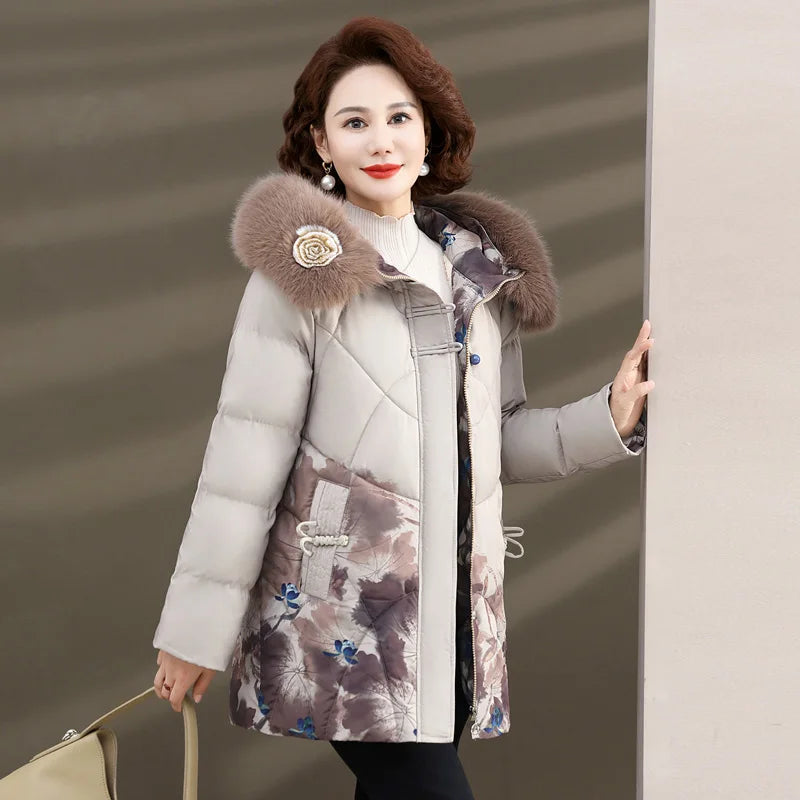 Veste Hiver Femme Longue Parka Capuche - Manteau Coton Rembourré Chaud