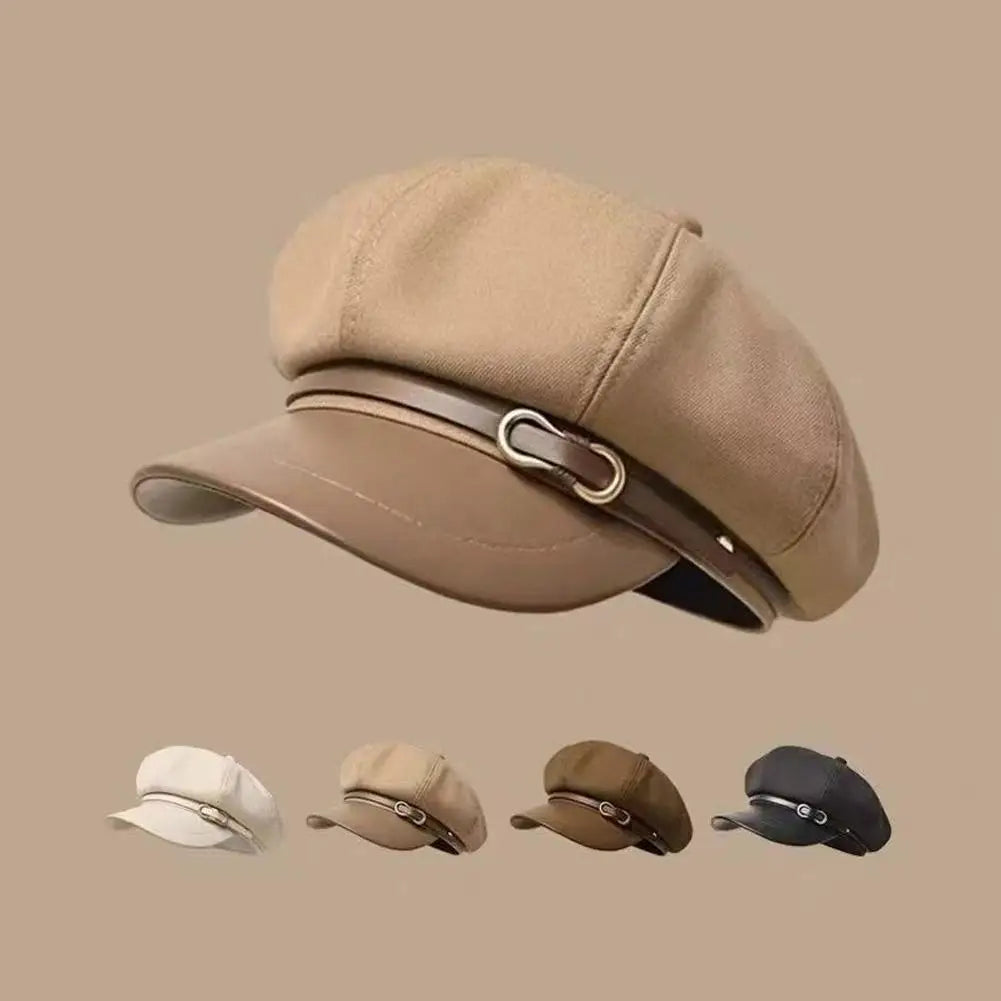 Béret Britannique Rétro Femme - Casquette Octogonale Printemps Automne