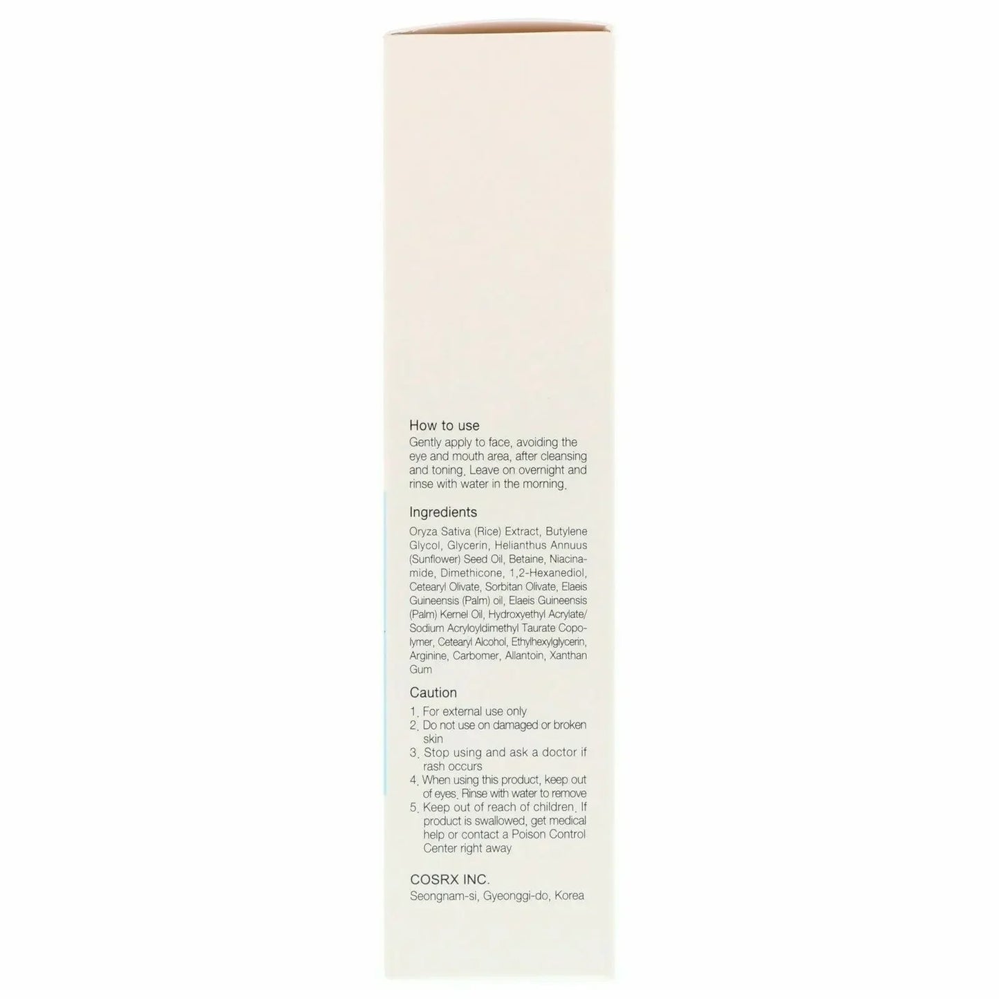 COSRX Masque de Nuit Riz Nourrissant - Spa Coréen 60ml