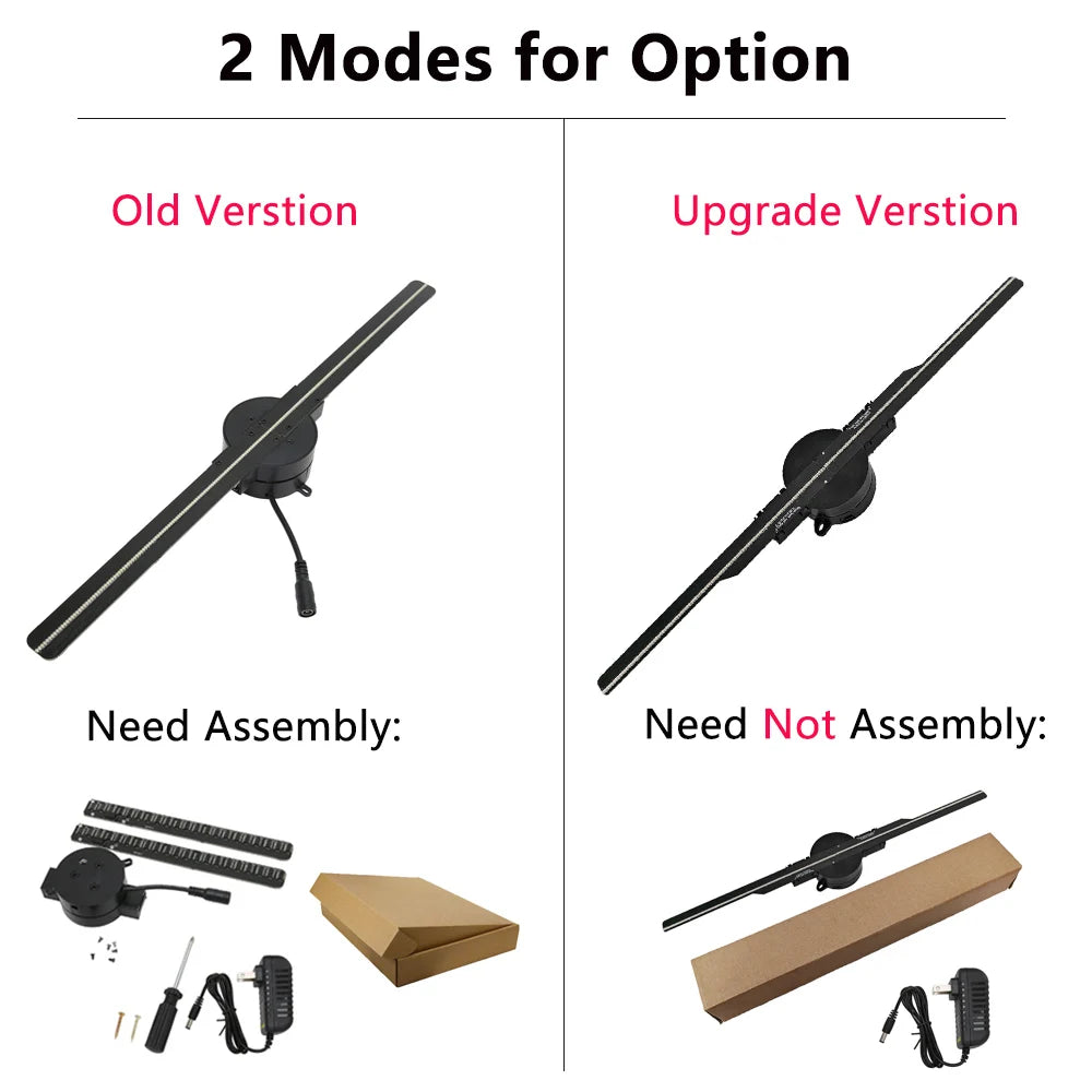 Ventilateur Hologramme 3D 42CM WiFi - Projecteur Holographique HD Magasins Bars Noël