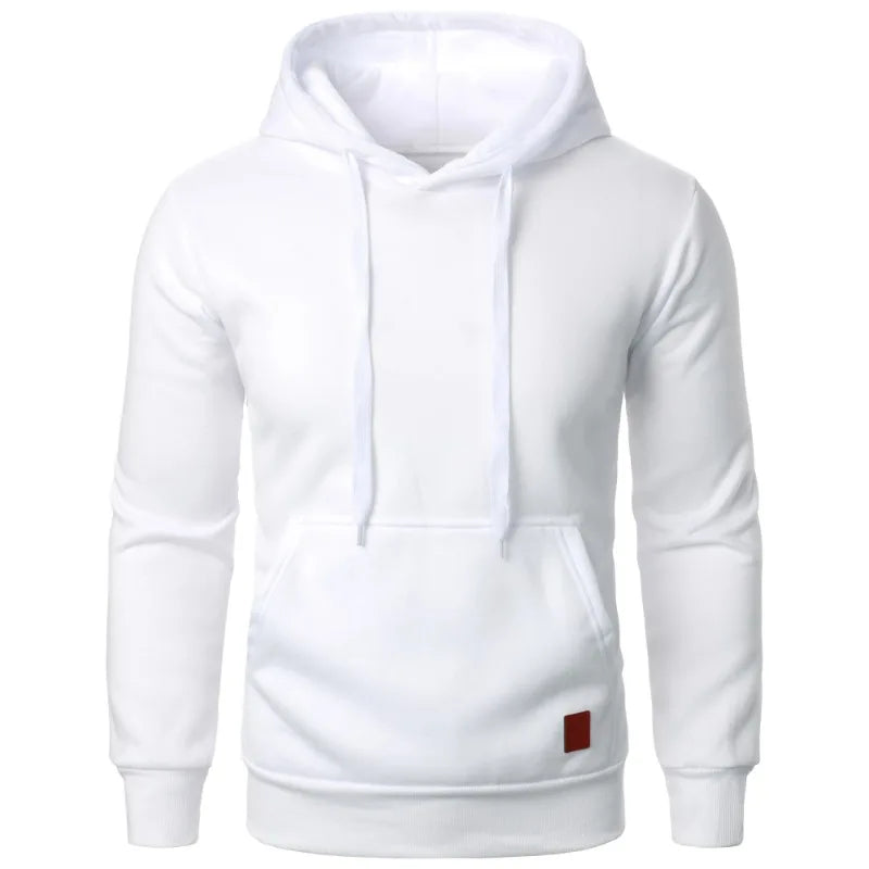 Sweat à Capuche Homme Streetwear - Pull Léger Couleur Unie Manches Longues Décontracté