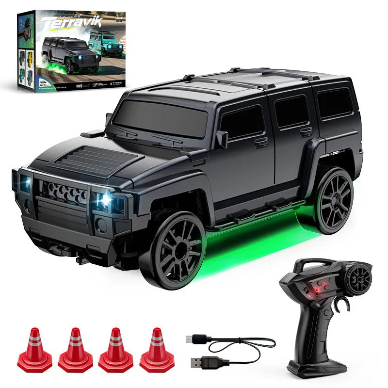 Voiture RC Dérive 1:64 Bureau - Mini 4WD Rechargeable Jouet Course Cadeau Enfants