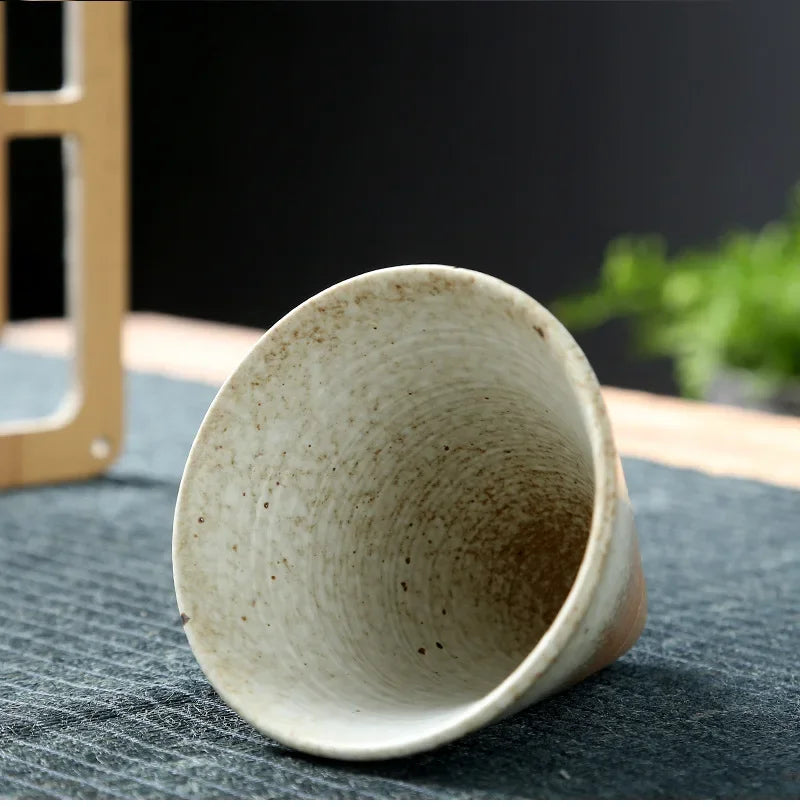 Tasse Expresso Rétro Céramique Japonaise - Bol à Thé Artisanal avec Base