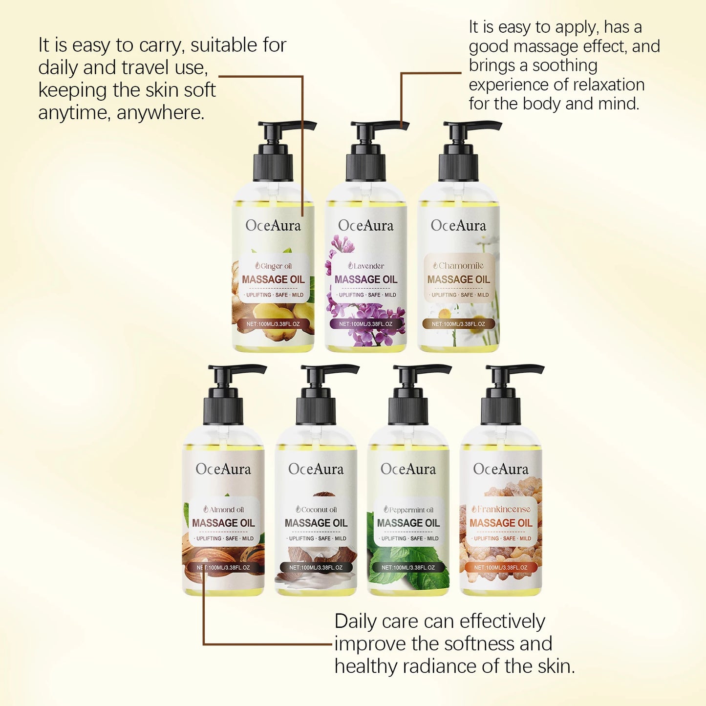 100ml Plant Body Massage Oil - Natural Firming Dry Skin