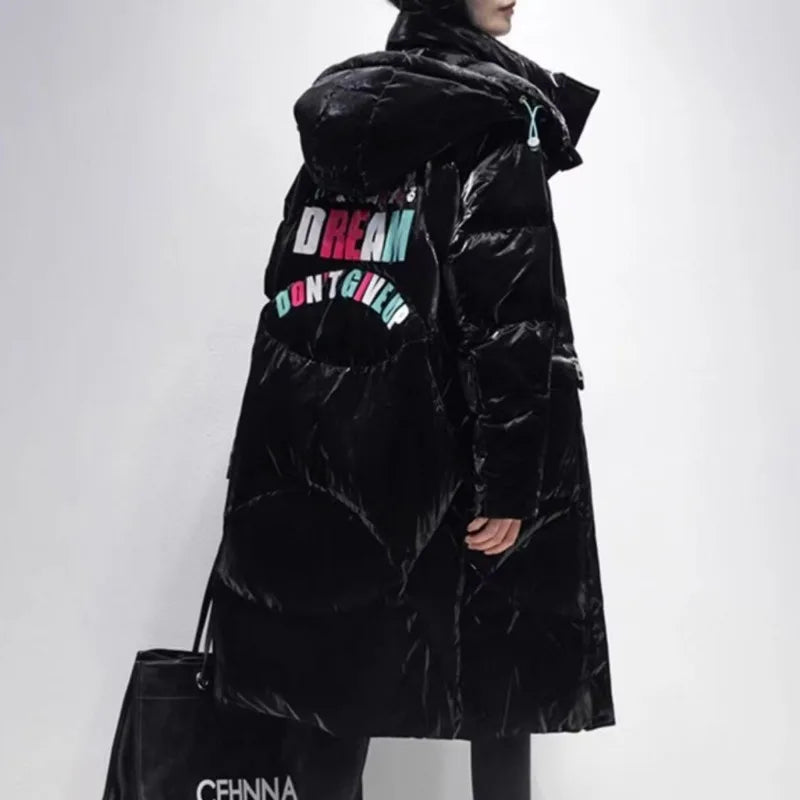 Doudoune Longue Capuche Femme ChimBrand - Parka Hiver Super Chaude Style Coréen