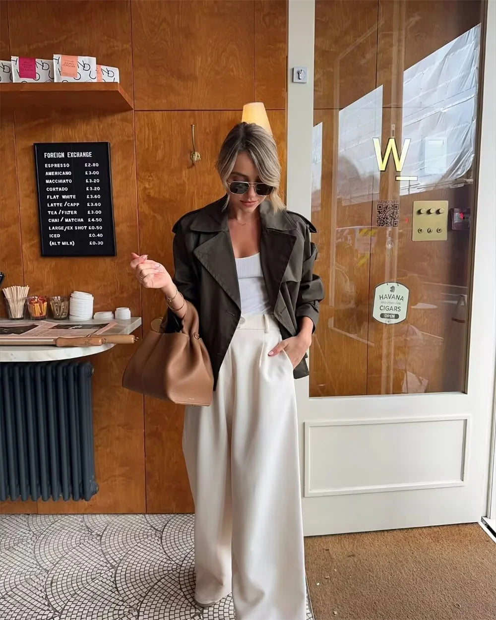 Veste Courte Femme Double Boutonnage - Manteau Chic Streetwear Vintage